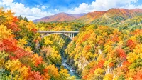 深さ100mの峡谷と湯けむりの町｜鳴子峡・鳴子温泉郷の秋