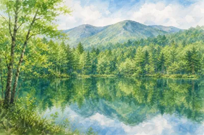 御射鹿池（長野県）｜東山魁夷「緑響く」の舞台・絶景ポイントと見どころを紹介