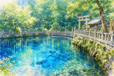 別府弁天池（山口県）｜名水百選の神秘的なコバルトブルーの湧水池を紹介