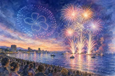 津市合併20周年第73回津花火大会2026|三重県初のドローン演出と海上花火の魅力