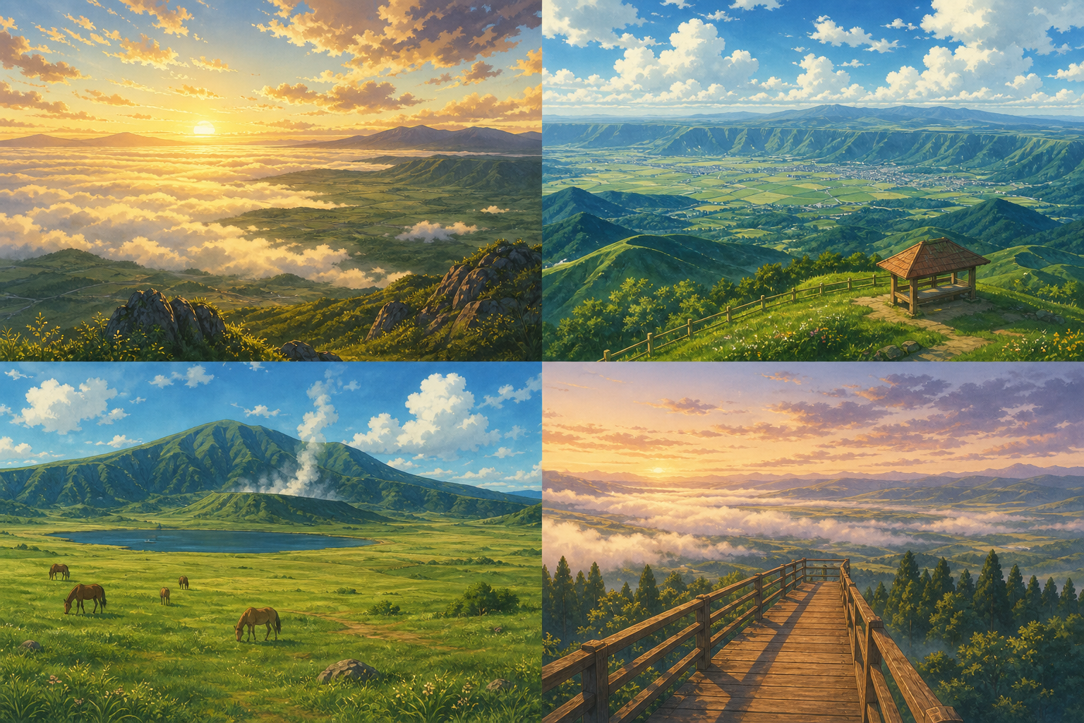 阿蘇カルデラと草原を望む絶景スポット4選